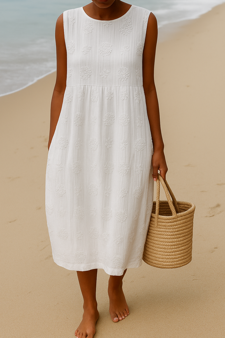Abigail | Women's Summer Floral Midi Dress with Pockets