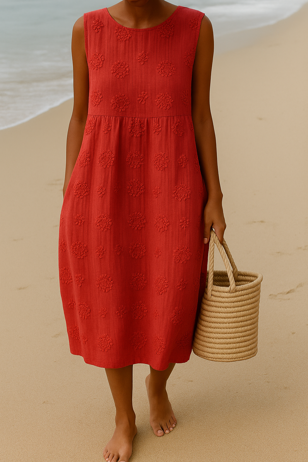 Abigail | Women's Summer Floral Midi Dress with Pockets