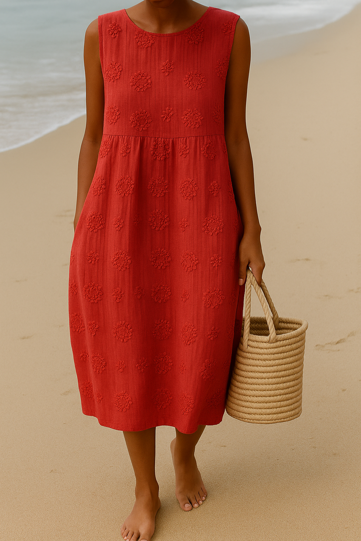 Abigail | Women's Summer Floral Midi Dress with Pockets