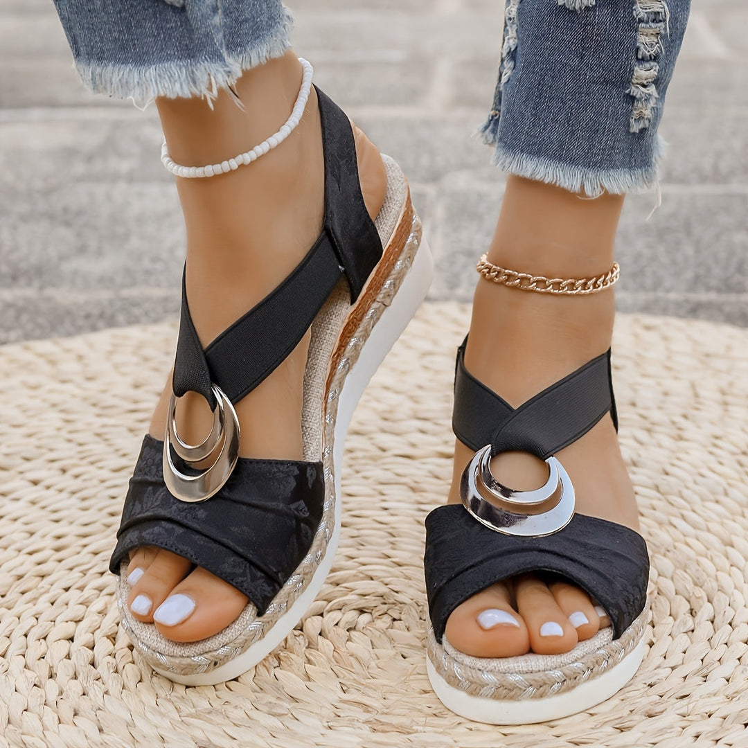Addison | Women's Braided Rope Platform Espadrille Wedge Sandals