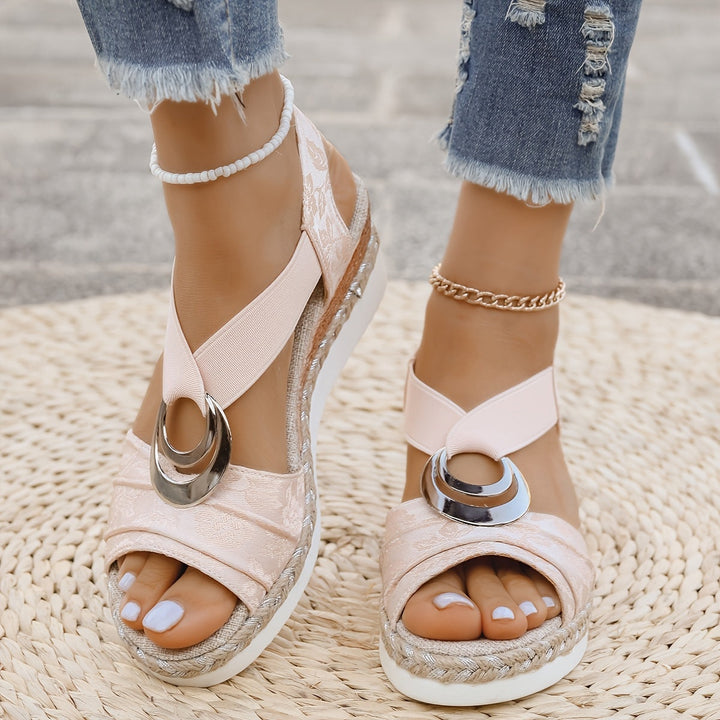Addison | Women's Braided Rope Platform Espadrille Wedge Sandals
