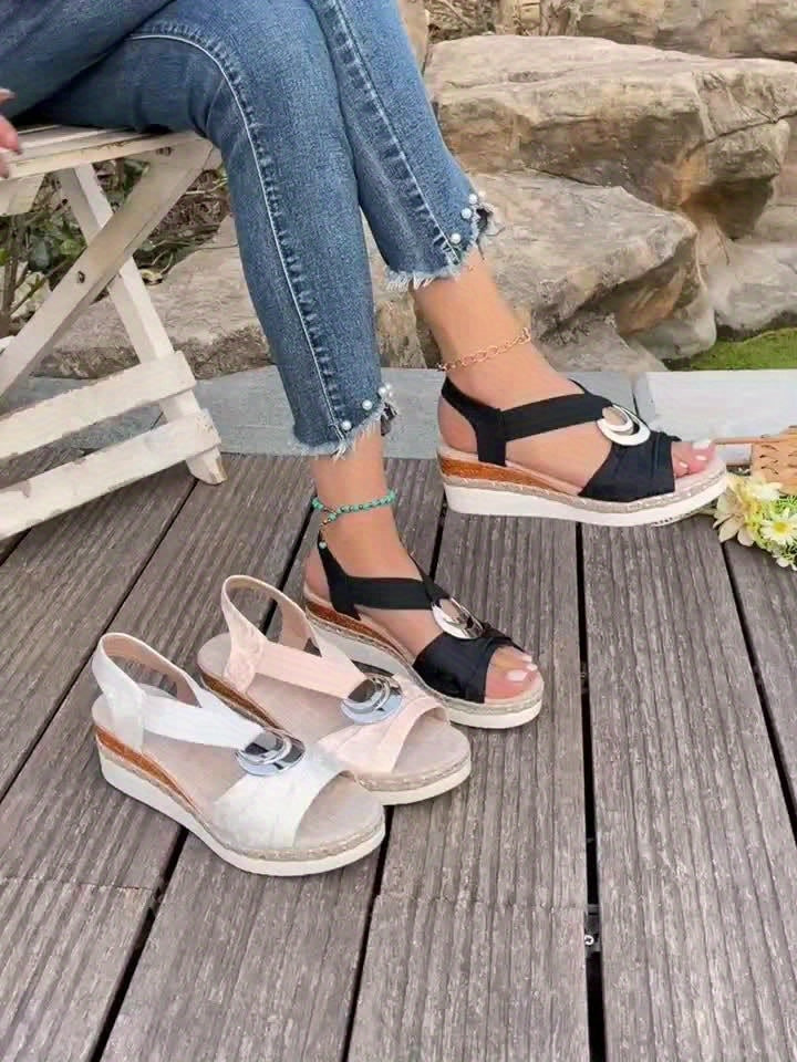 Addison | Women's Braided Rope Platform Espadrille Wedge Sandals