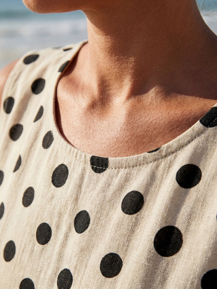 Aurora | Women's Polka Dot Midi Dress Sleeveless Summer Dress