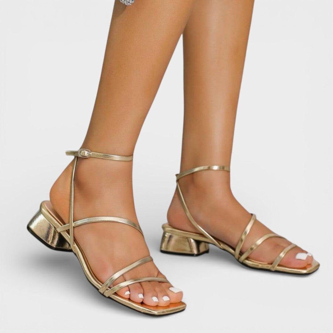 Aurora | Women's Strappy Block Heel Sandals Ankle Strap