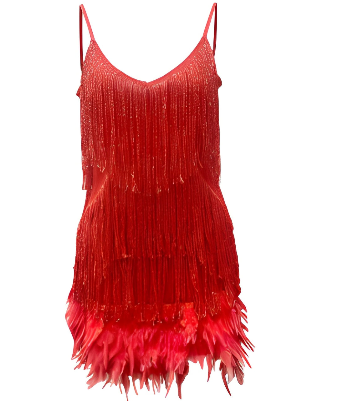 Ava | Women's Fringe Mini Cocktail Dress with Feather Hem
