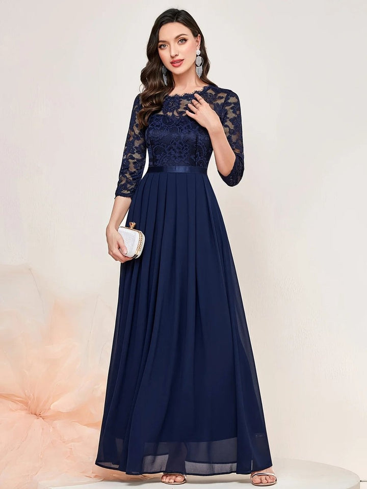 Ava | Women's Lace Chiffon Maxi Dress Formal Evening Dress