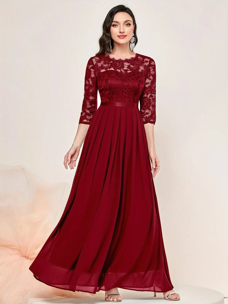 Ava | Women's Lace Chiffon Maxi Dress Formal Evening Dress