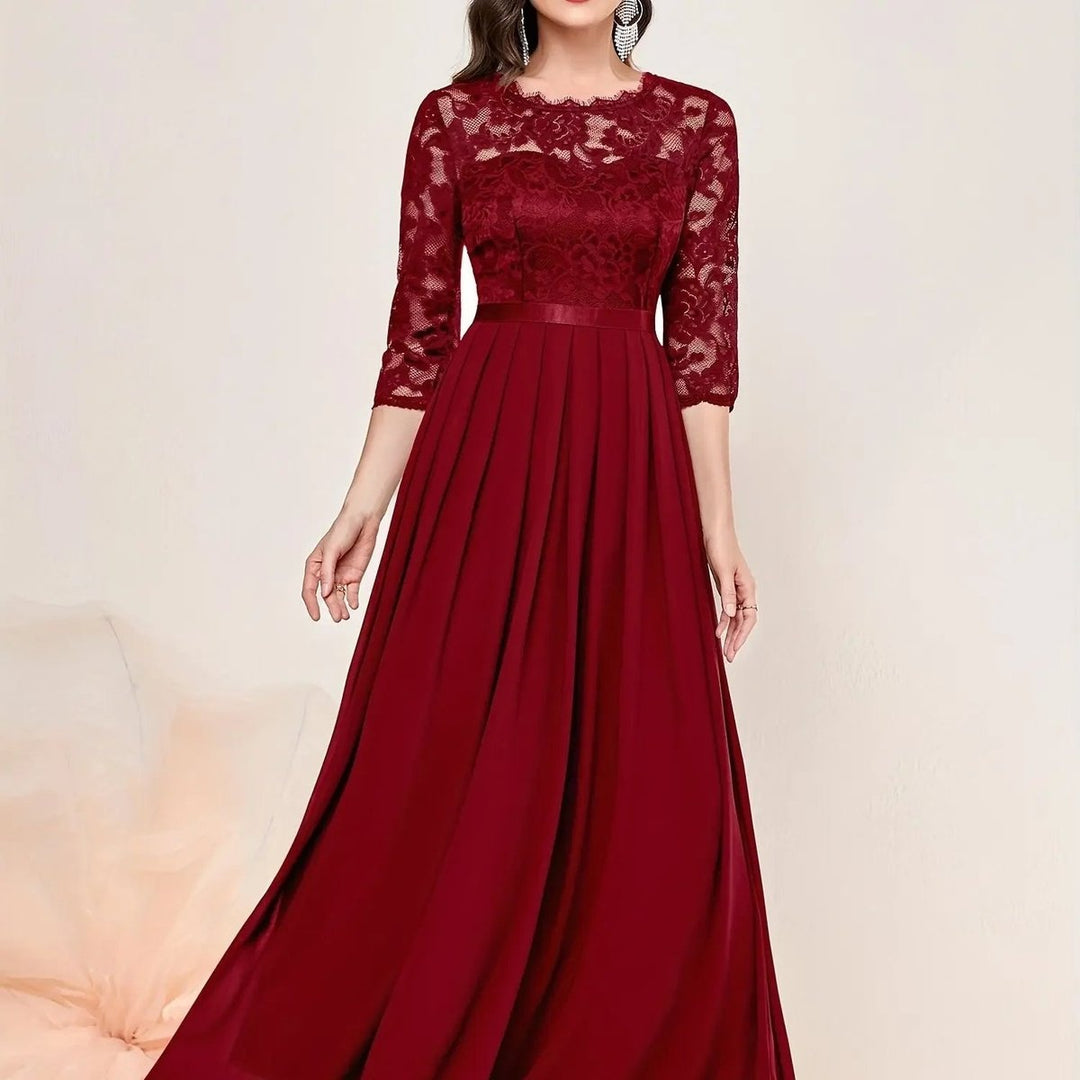 Ava | Women's Lace Chiffon Maxi Dress Formal Evening Dress
