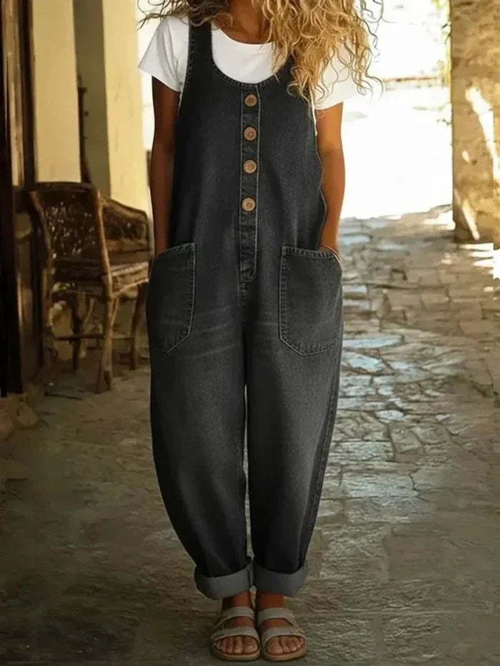 Brooklyn | Women's Denim Jumpsuit Sleeveless Loose Fit with Pockets
