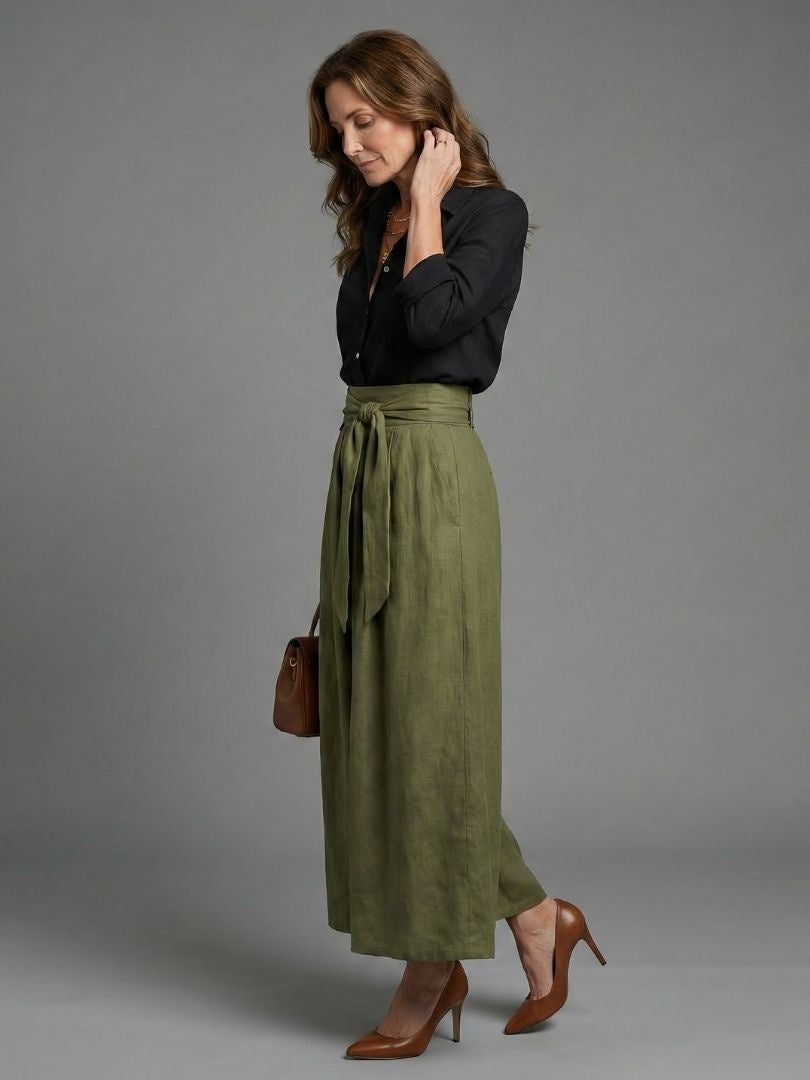 Camila | Women's Linen Co Ord Skirt Set with Tie Waist