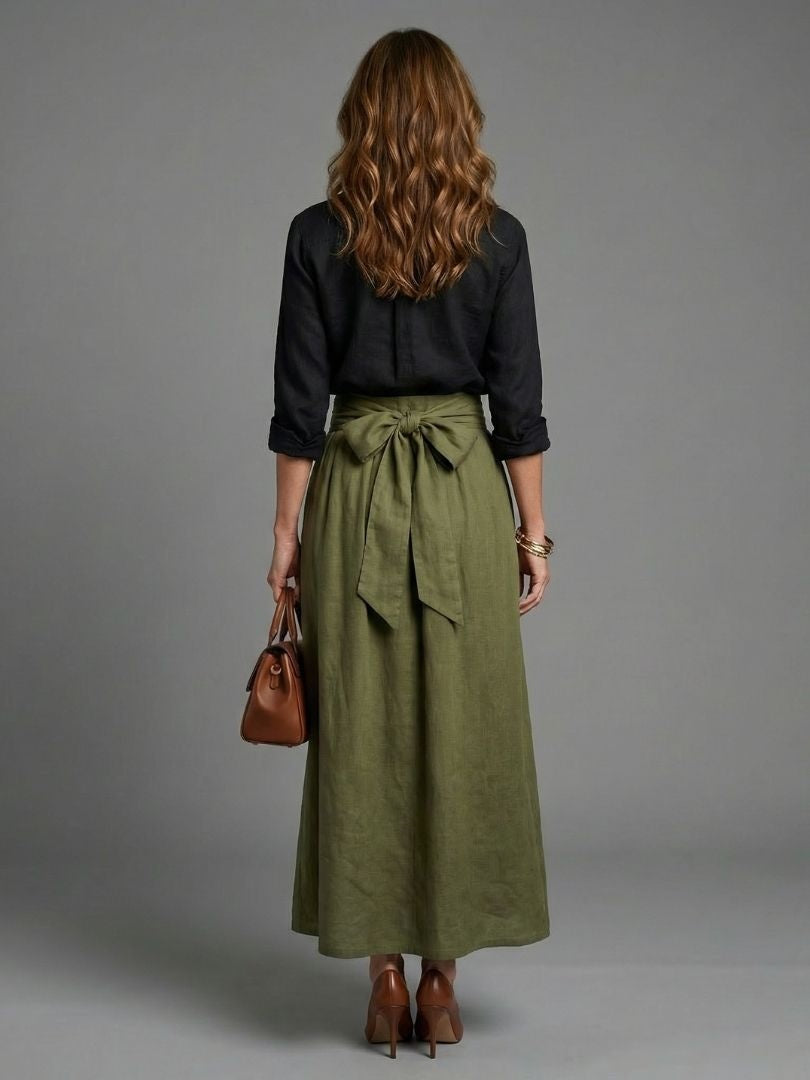 Camila | Women's Linen Co Ord Skirt Set with Tie Waist