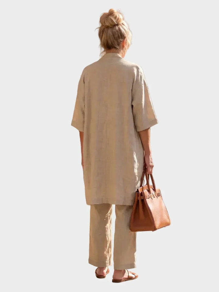 Charlotte | Women's 3 Piece Linen Co Ord Set with Wide Leg Pants