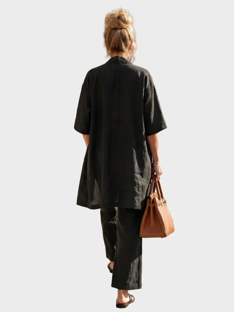 Charlotte | Women's 3 Piece Linen Co Ord Set with Wide Leg Pants