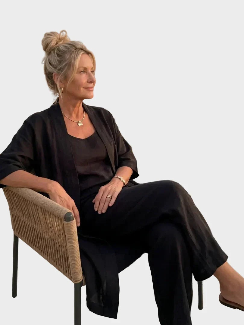 Charlotte | Women's 3 Piece Linen Co Ord Set with Wide Leg Pants