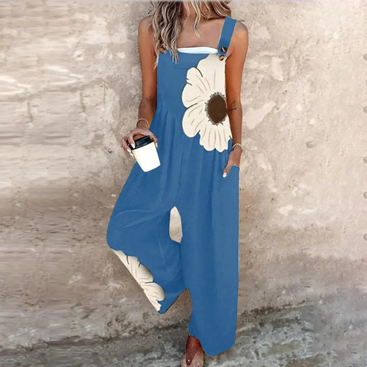 Chloe | Women's Floral Wide Leg Overalls with Pockets