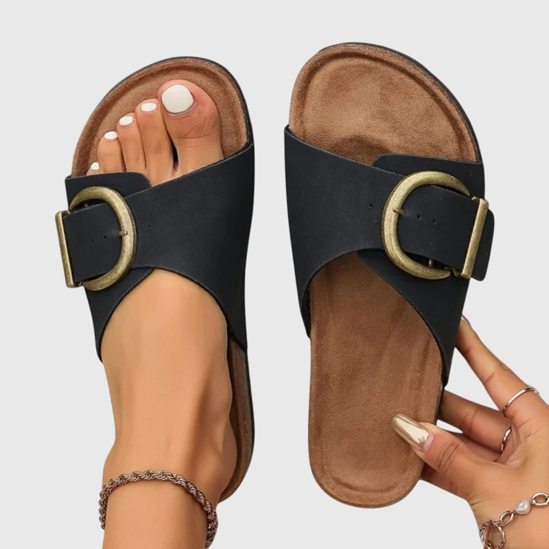 Chloe | Women's Slide Sandals with Buckle Strap