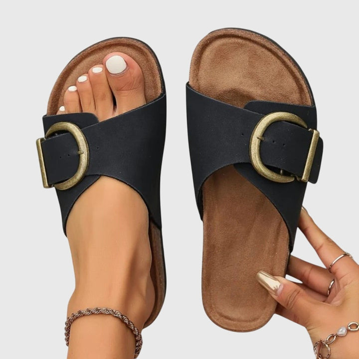 Chloe | Women's Slide Sandals with Buckle Strap