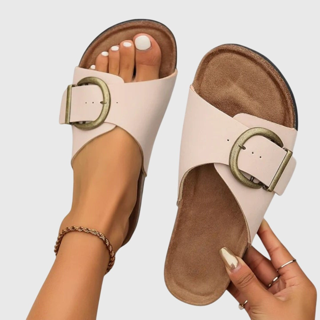 Chloe | Women's Slide Sandals with Buckle Strap
