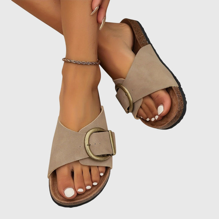 Chloe | Women's Slide Sandals with Buckle Strap
