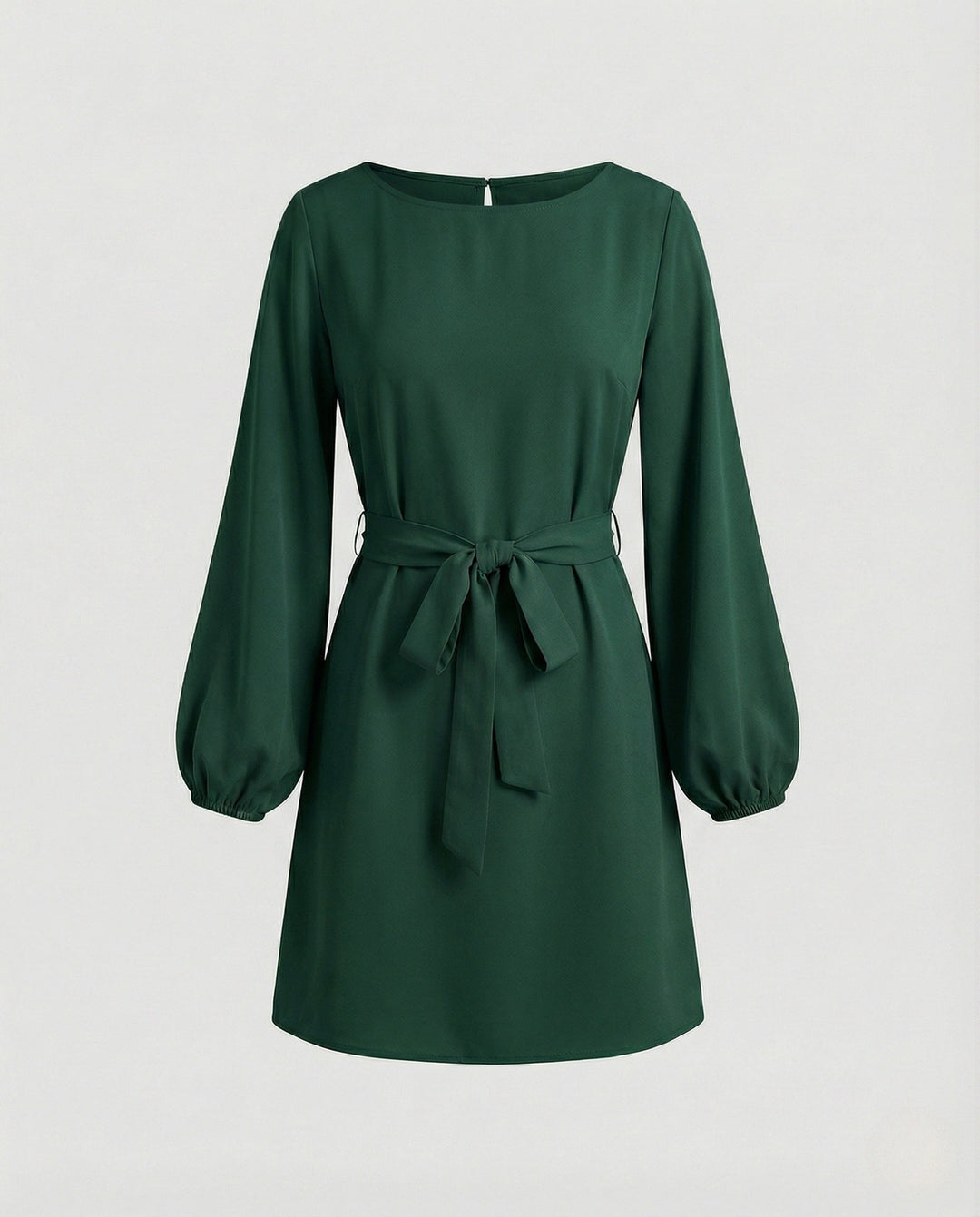 Eleanor | Women's Balloon Sleeve Cocktail Mini Dress with Tie Belt