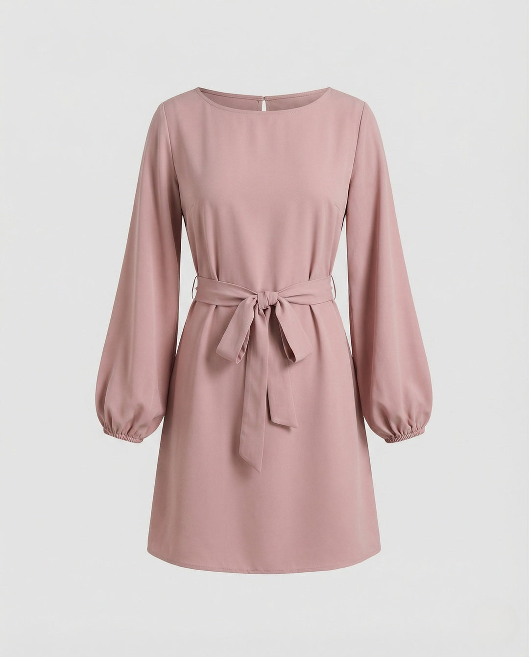 Eleanor | Women's Balloon Sleeve Cocktail Mini Dress with Tie Belt