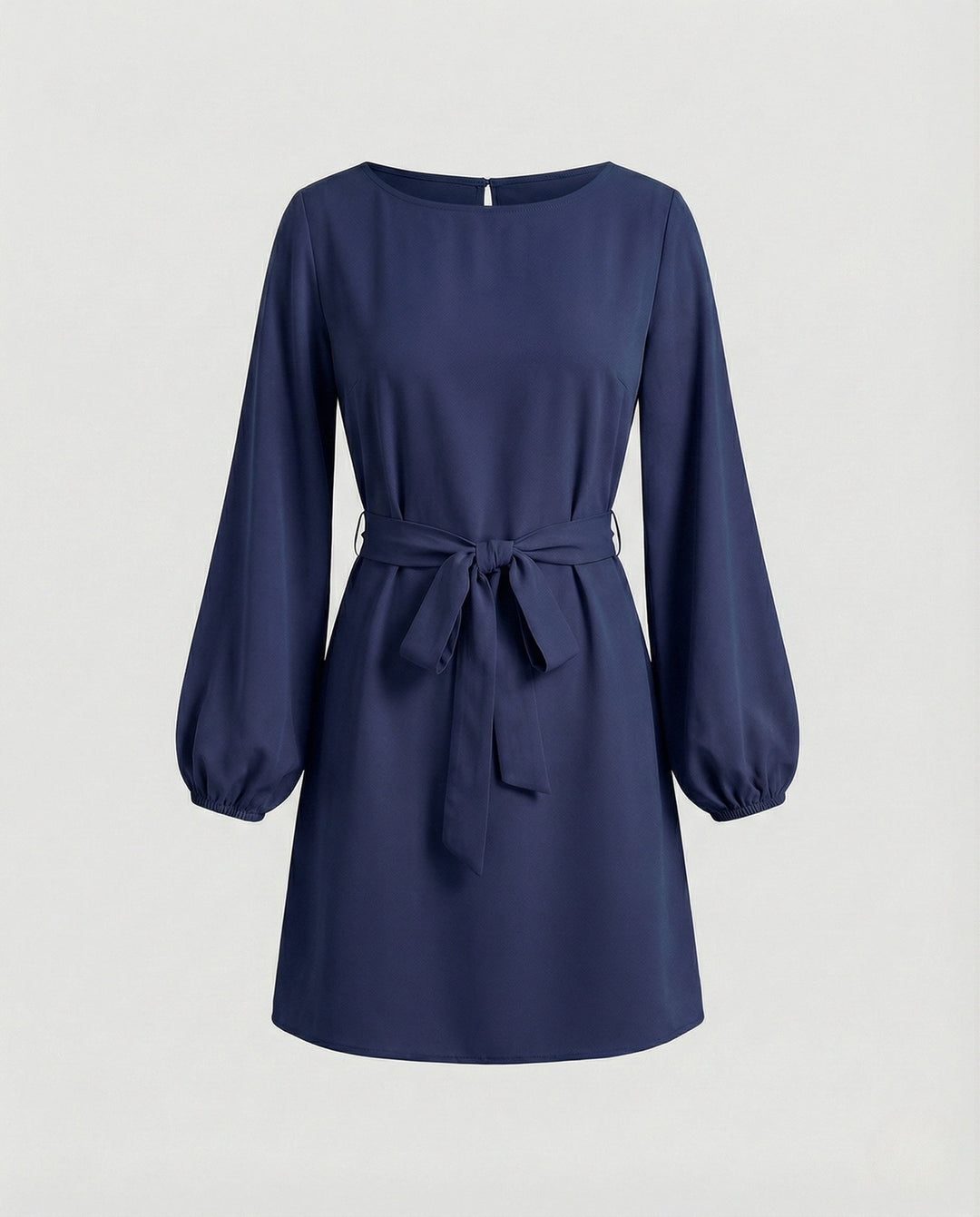 Eleanor | Women's Balloon Sleeve Cocktail Mini Dress with Tie Belt