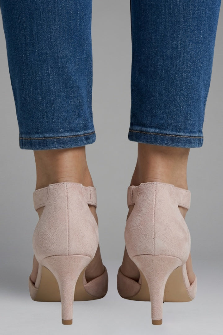 Ellie | Women's Heeled Sandals Peep Toe with Back Zip