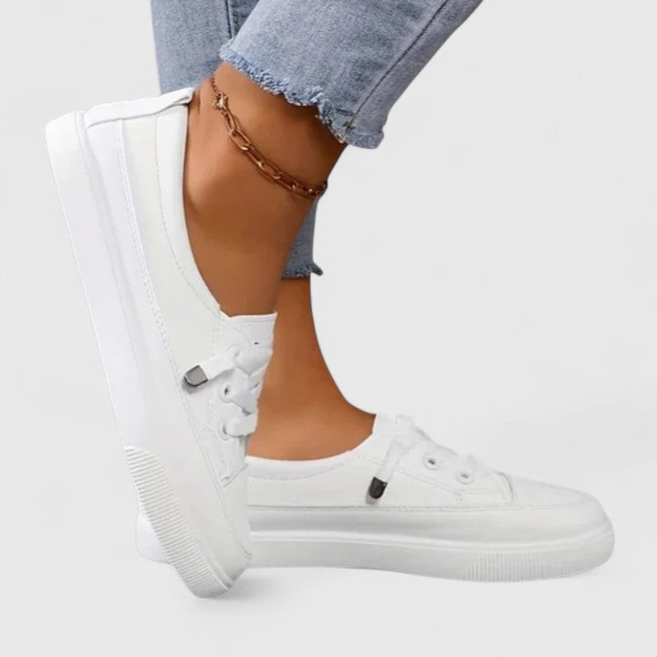 Emma | Women's Platform Slip On Shoes Low Top with Laces