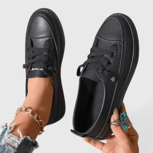 Emma | Women's Platform Slip On Shoes Low Top with Laces