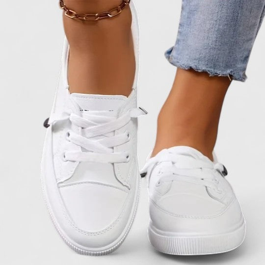 Emma | Women's Platform Slip On Shoes Low Top with Laces
