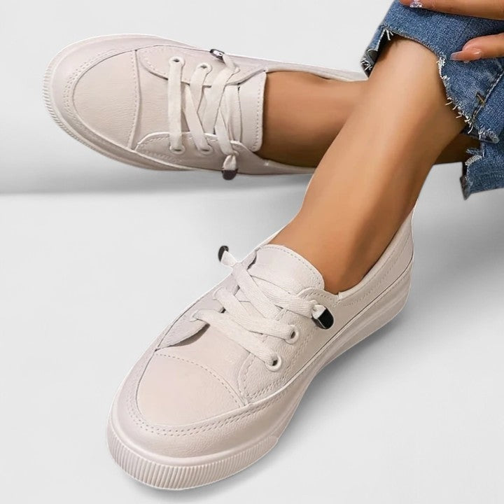 Emma | Women's Platform Slip On Shoes Low Top with Laces