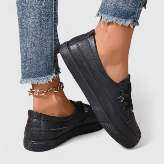 Emma | Women's Platform Slip On Shoes Low Top with Laces