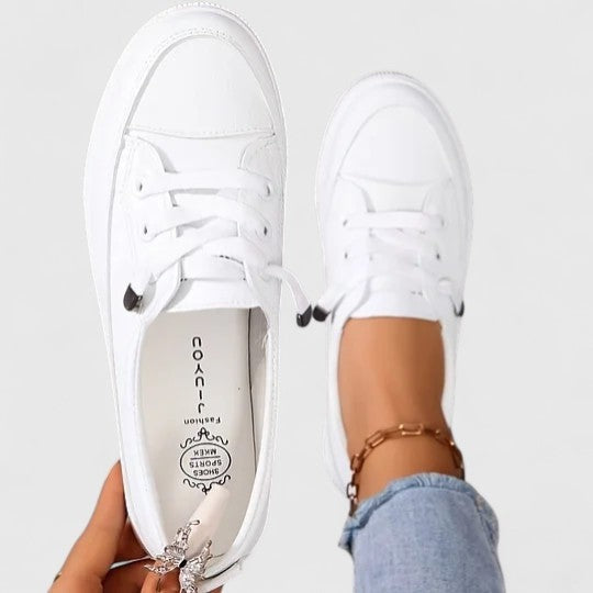 Emma | Women's Platform Slip On Shoes Low Top with Laces