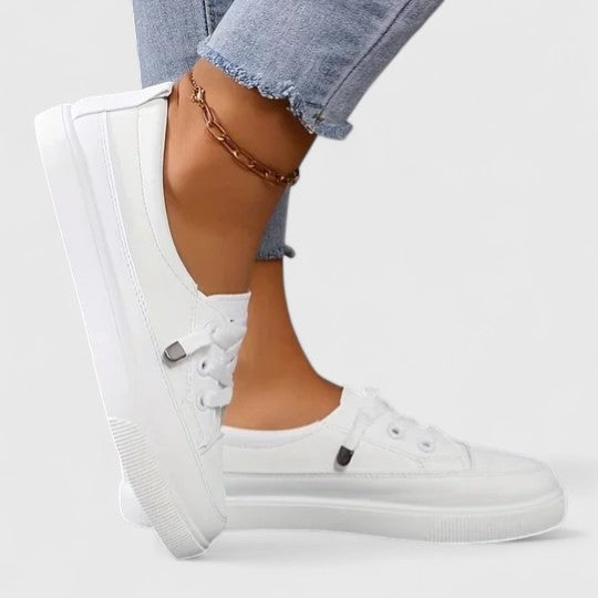 Emma | Women's Platform Slip On Shoes Low Top with Laces