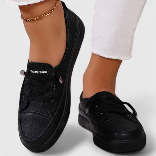 Emma | Women's Platform Slip On Shoes Low Top with Laces