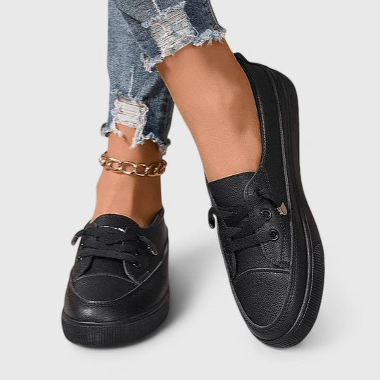 Emma | Women's Platform Slip On Shoes Low Top with Laces