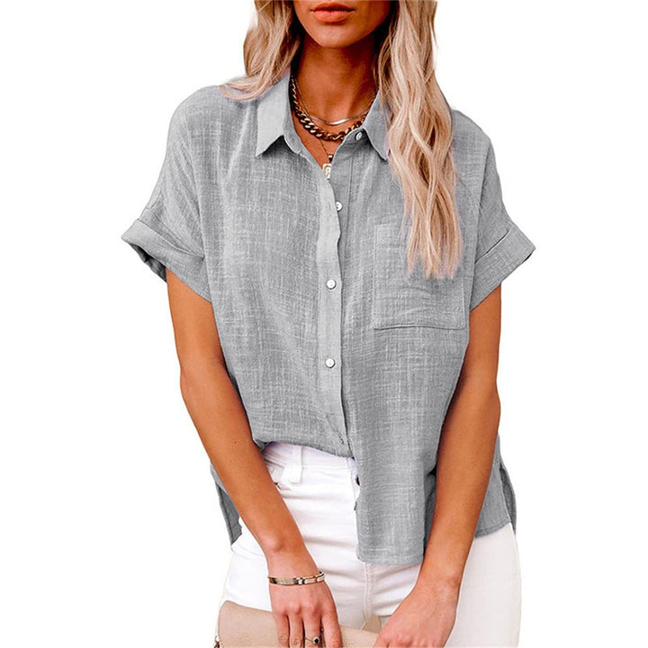 Evelyn | Women's Linen-Look Button Up Shirt with Pocket