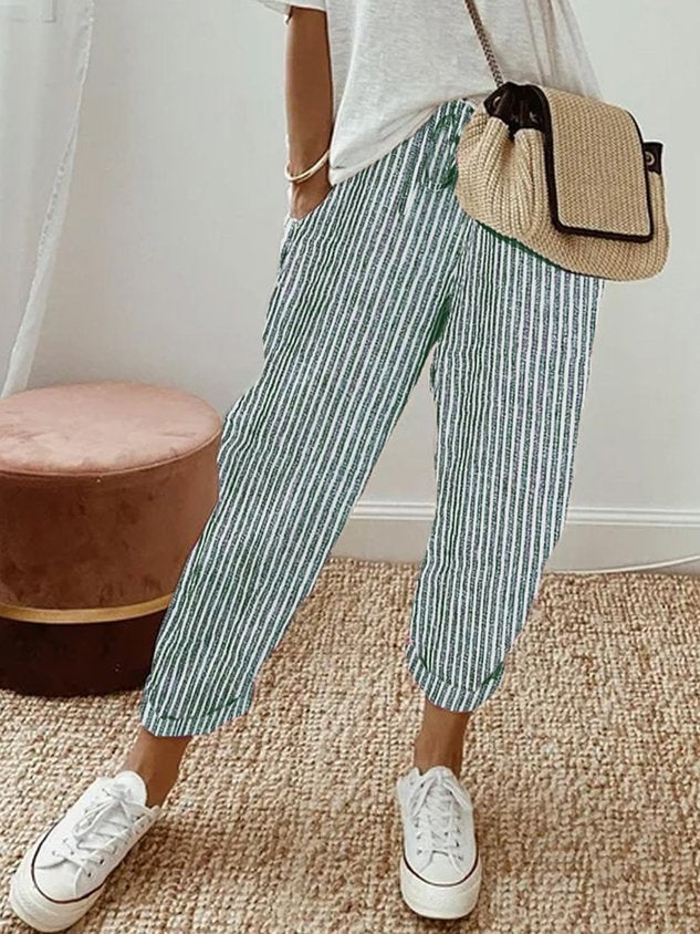 Freya | Women's Linen Pants Summer Relaxed Fit with Drawstring