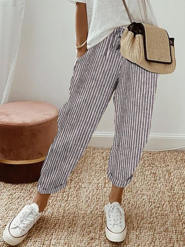 Freya | Women's Linen Pants Summer Relaxed Fit with Drawstring