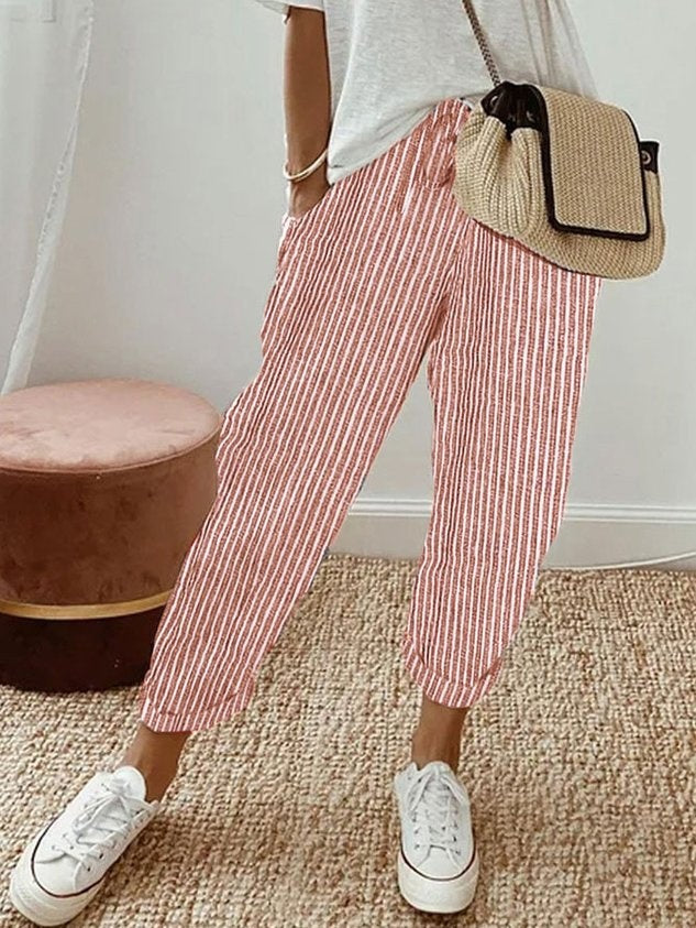 Freya | Women's Linen Pants Summer Relaxed Fit with Drawstring