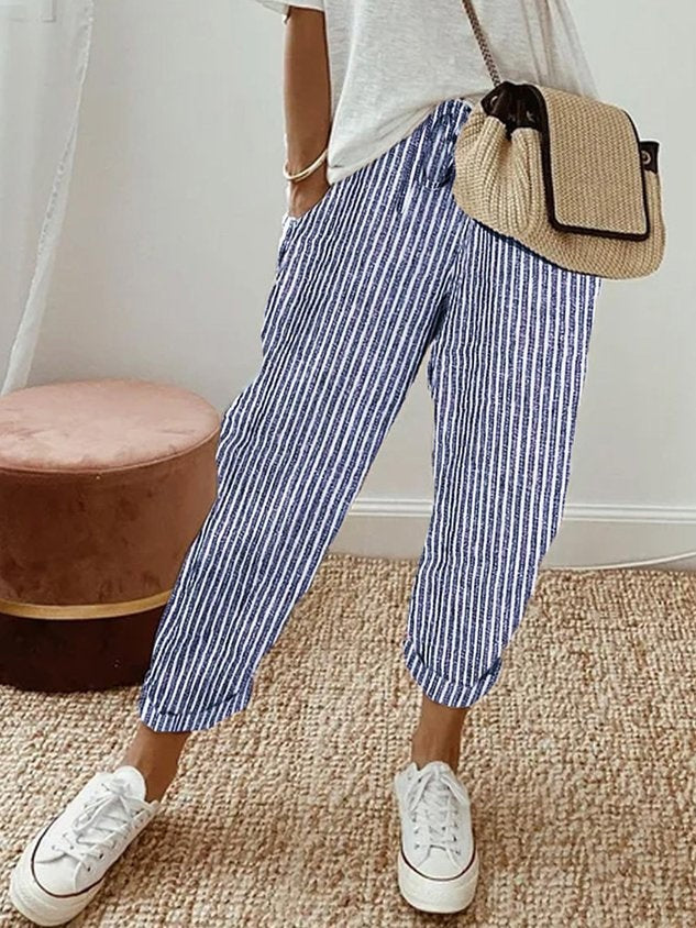 Freya | Women's Linen Pants Summer Relaxed Fit with Drawstring