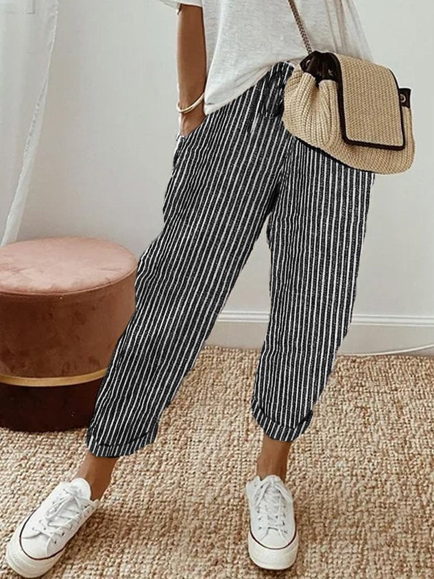 Freya | Women's Linen Pants Summer Relaxed Fit with Drawstring
