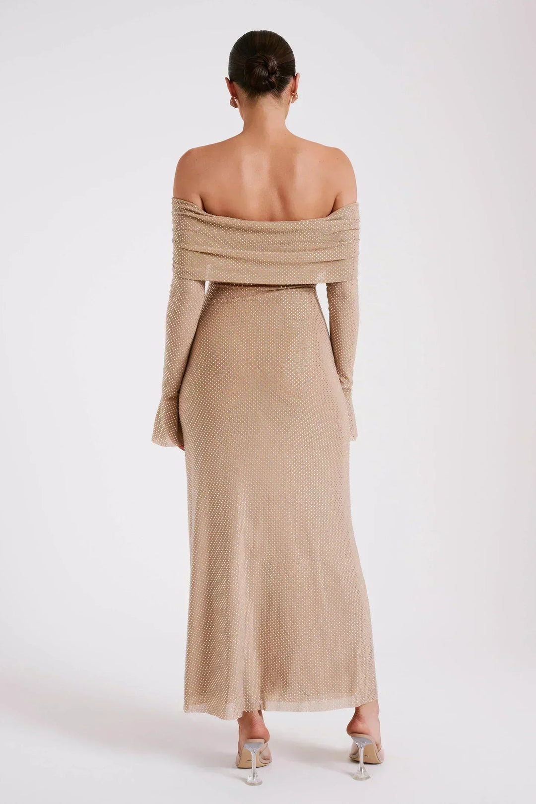 Gemma | Women's Off Shoulder Maxi Dress Long Sleeve Cocktail