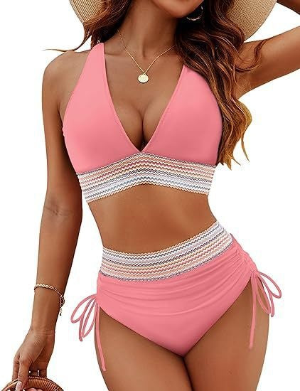 Grace | Women's High Waisted Bikini Set with Side Drawstring