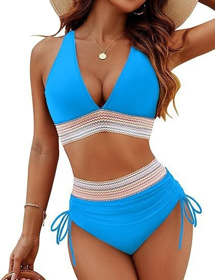 Grace | Women's High Waisted Bikini Set with Side Drawstring