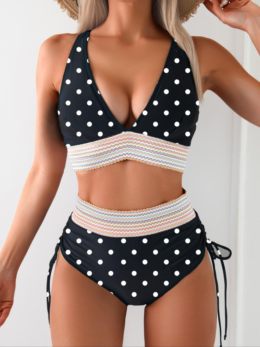 Grace | Women's High Waisted Bikini Set with Side Drawstring