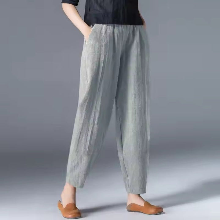Hannah | Women's Linen Pants Relaxed Fit Ankle Length with Pockets