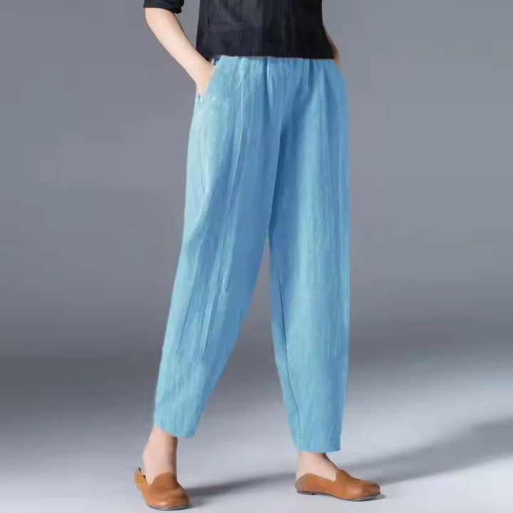 Hannah | Women's Linen Pants Relaxed Fit Ankle Length with Pockets