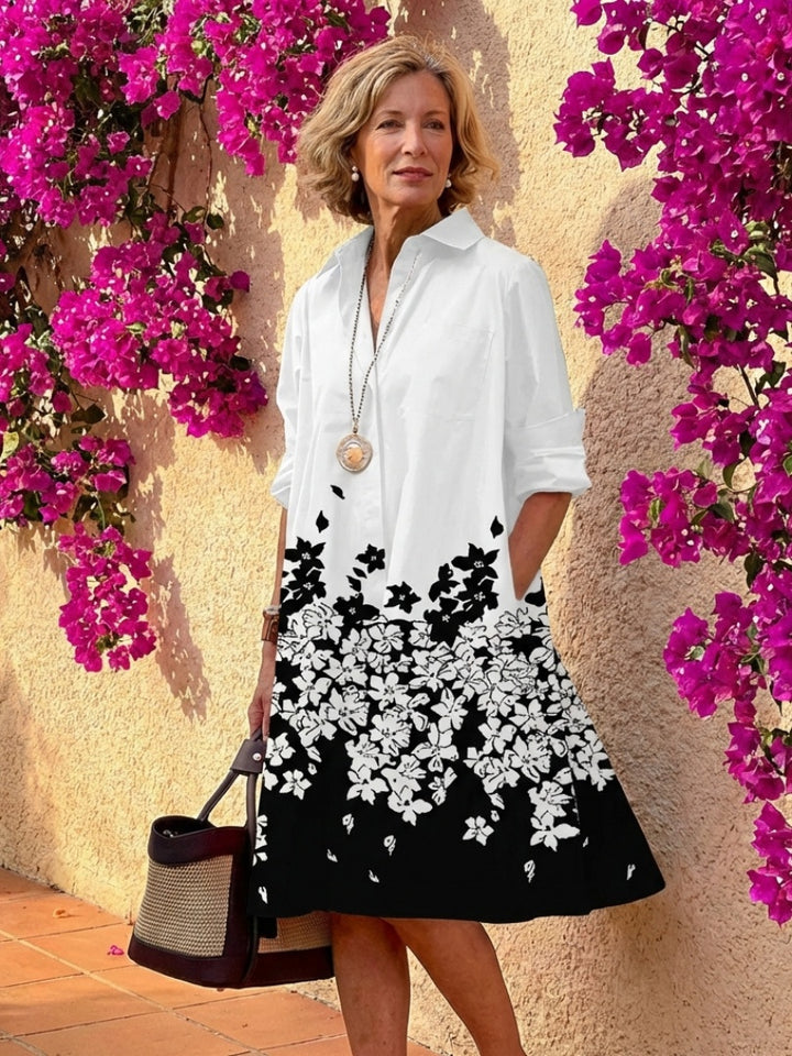 Hannah | Women's Midi Shirt Dress with Pockets Long Sleeve
