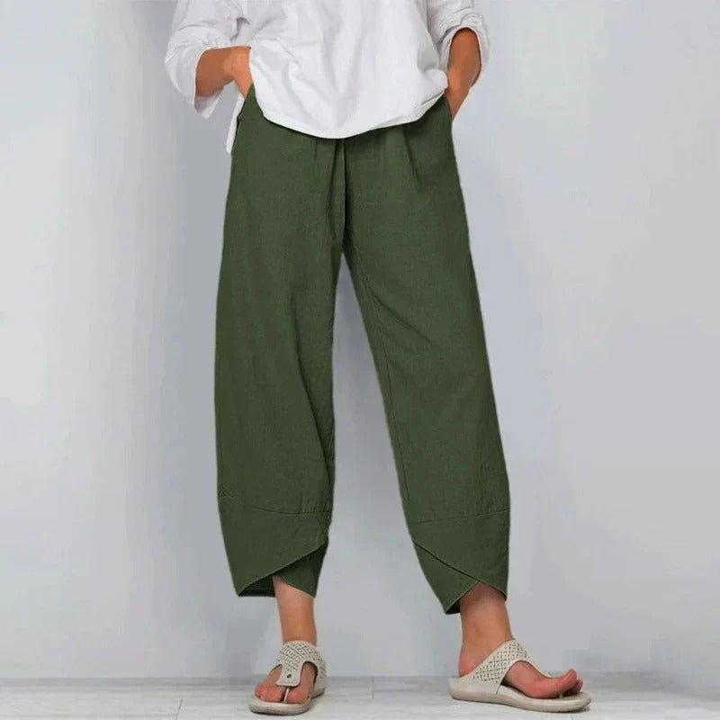 Hannah | Women's Summer Palazzo Pants Cropped Wide Leg